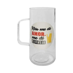 Caneco para chopp de vidro 500ml frases