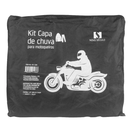 Capa de chuva para motociclista tamanho XL Novo Século