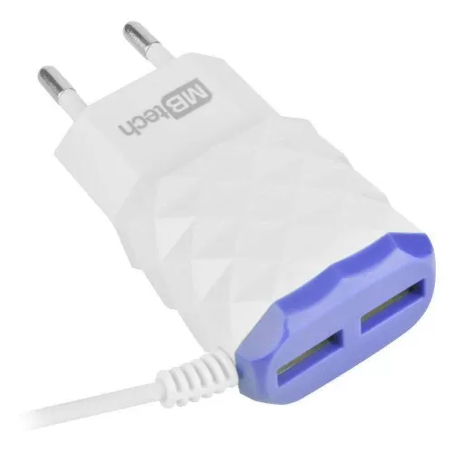 Carregador para celular com cabo V8 + 02 saídas usb MB52065 Mbtech