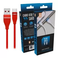 Cabo usb V8 para celular com cordão de nylon com 01 metro turbo Mbtech