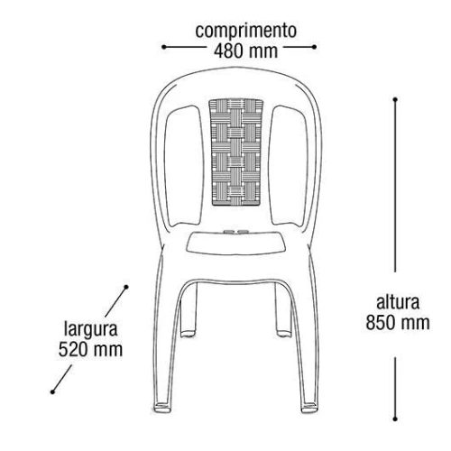 Cadeira plástica adulto preta bistrô Arqplast