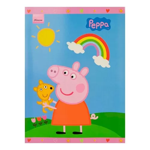 Caderno brochurão capa cartão 80 folhas Peppa Foroni