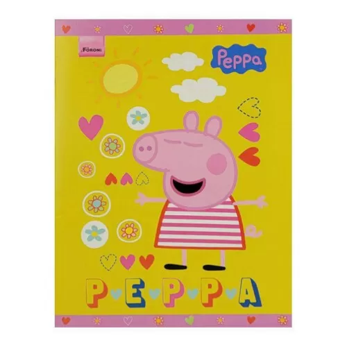 Caderno capa cartão brochura 96 folhas peppa Foroni