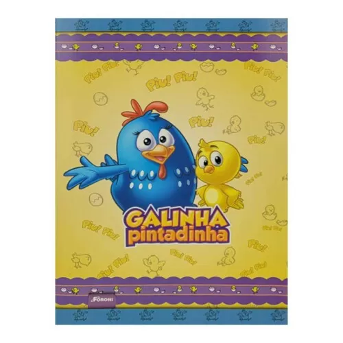 Caderno brochurão capa cartão 80 folhas galinha pintadinha Foroni