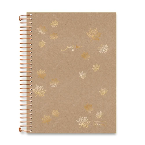 Caderno capa dura 10x1 com 160 folhas feminino Just Be Cadersil