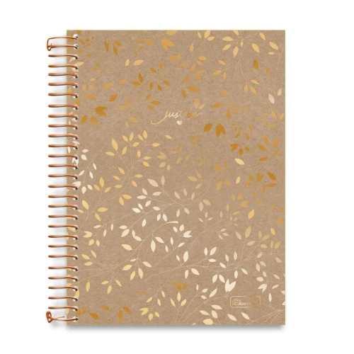 Caderno capa dura 10x1 com 160 folhas feminino Just Be Cadersil