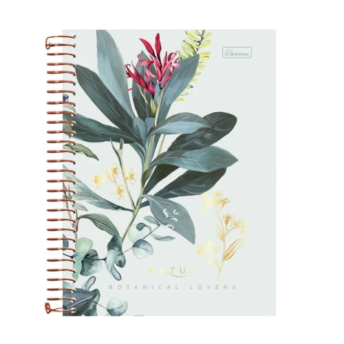 Caderno capa dura 01x01 com 80 folhas feminino Natus Flores Cadersil