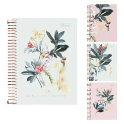 Caderno capa dura 01x01 com 80 folhas feminino Natus Flores Cadersil