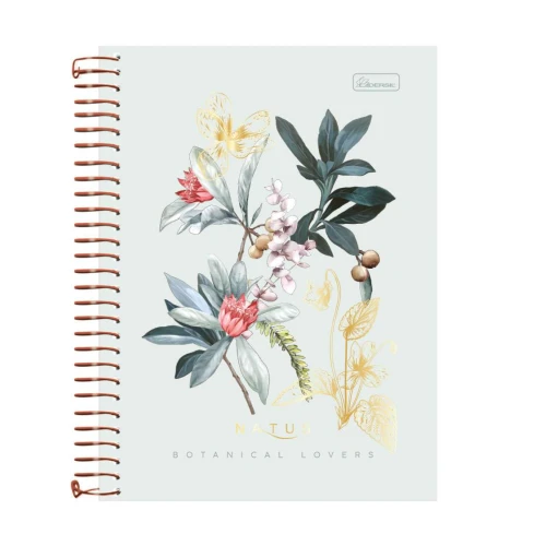 Caderno capa dura 01x01 com 80 folhas feminino Natus Flores Cadersil