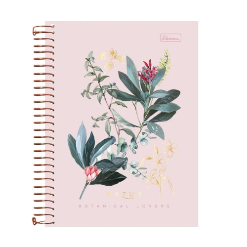 Caderno capa dura 01x01 com 80 folhas feminino Natus Flores Cadersil