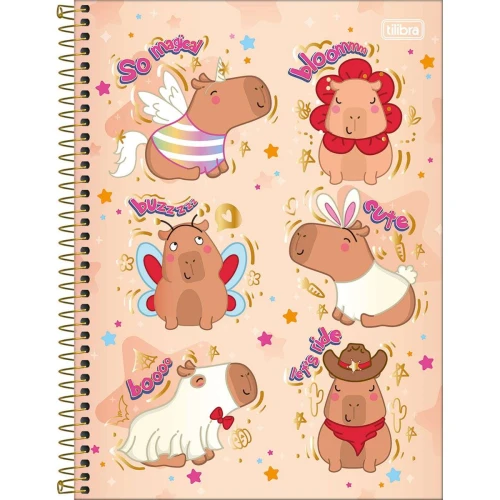 Caderno capa dura 01x1 80 folhas Capivara Club Tilibra