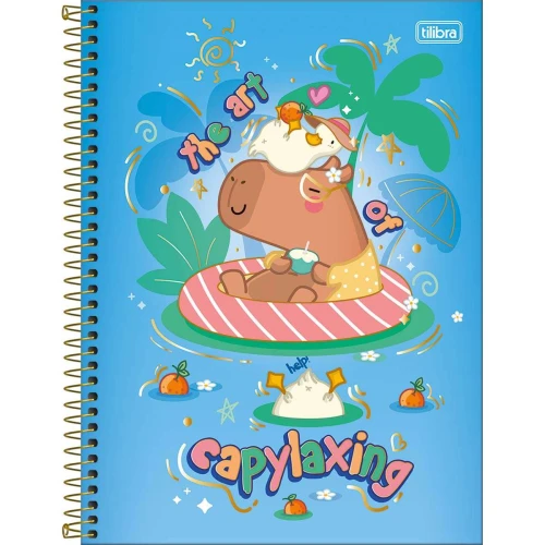 Caderno capa dura 01x1 80 folhas Capivara Club Tilibra