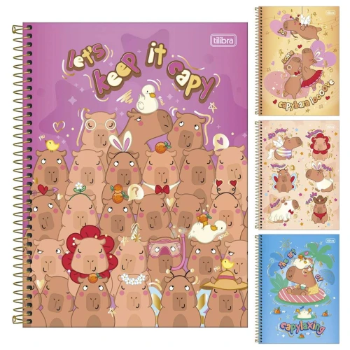 Caderno capa dura 01x1 80 folhas Capivara Club Tilibra