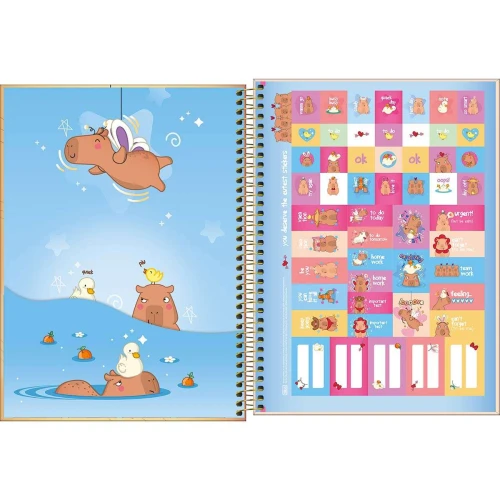 Caderno capa dura 01x1 80 folhas Capivara Club Tilibra