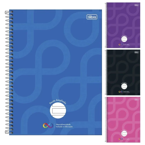 Caderno capa dura 01x1 80 folhas pauta ampliada para autismo Tilibra