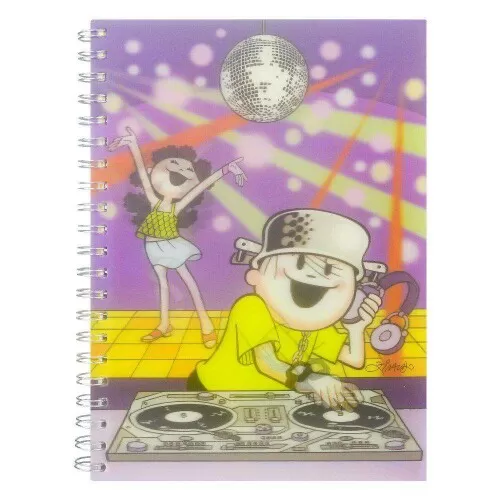 Caderno capa dura 01x1 96 folhas 3D sortido