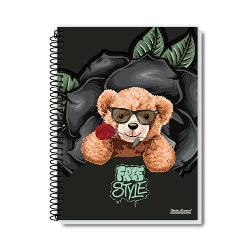 Caderno capa dura 01x1 96 folhas Rox masculino Pauta Branca