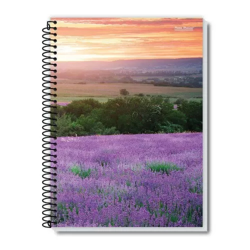 Caderno capa dura 01x1 96 folhas paisagens New Pauta Branca