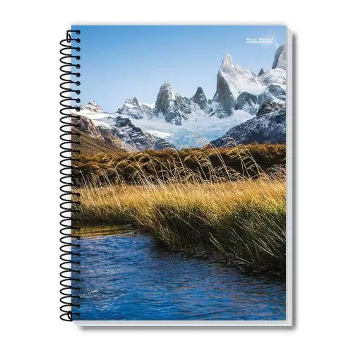 Caderno capa dura 01x1 96 folhas paisagens New Pauta Branca