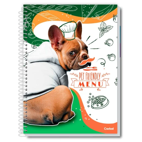 Caderno capa dura 01 matéria 80 folhas Mimo Pet Credeal