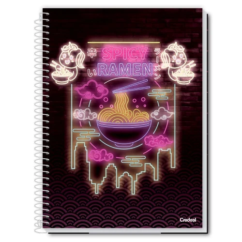 Caderno capa dura 10 matérias 160 folhas feminino My Collection Credeal