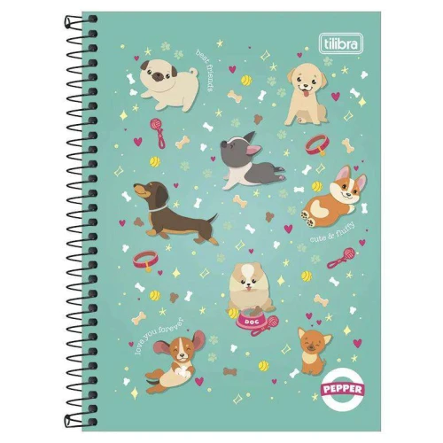 Caderno capa dura 01x1 80 folhas Pepper feminino Tilibra