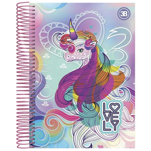 Caderno capa dura 10x1 200 folhas Lovely 3B