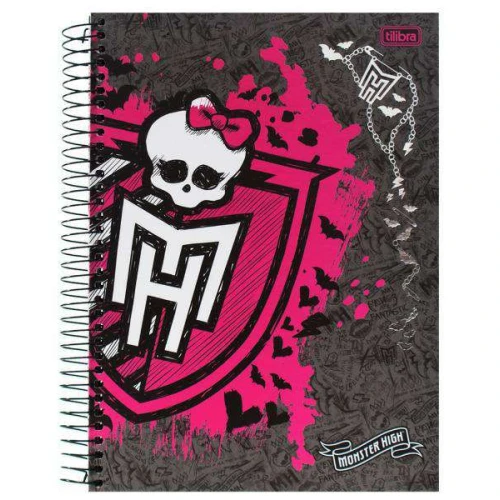 Caderno capa dura 10x1 200 folhas Monster High Tilibra