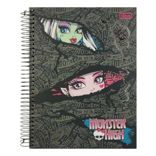 Caderno capa dura 10x1 200 folhas Monster High Tilibra