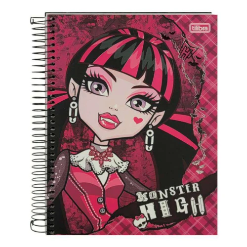 Caderno capa dura 10x1 200 folhas Monster High Tilibra