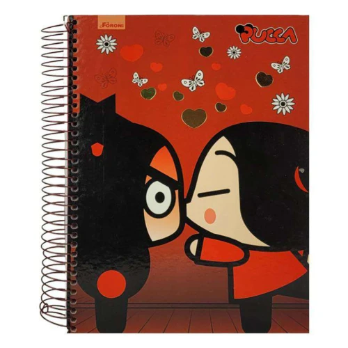 Caderno capa dura 10x1 200 folhas Pucca Foroni