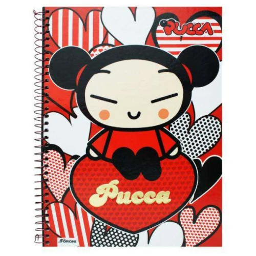 Caderno capa dura 10x1 200 folhas Pucca Foroni