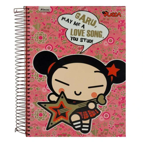 Caderno capa dura 10x1 200 folhas Pucca Foroni