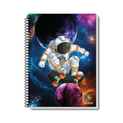 Caderno capa dura 10x1 200 folhas Rox masculino Pauta Branca