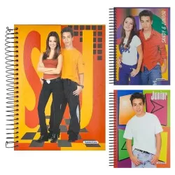 Caderno capa dura 15x1 300 folhas Sandy e Junior