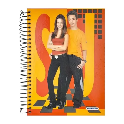 Caderno capa dura 10x1 200 folhas Sandy e Junior