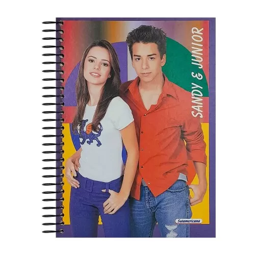 Caderno capa dura 15x1 300 folhas Sandy e Junior