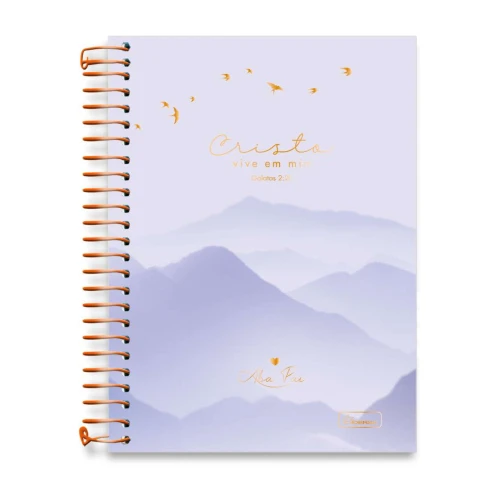 Caderno capa dura 10x1 com 160 folhas religioso Aba Pai Cadersil