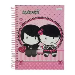 Caderno capa dura 12x1 240 folhas Rocker Girl Cadersil