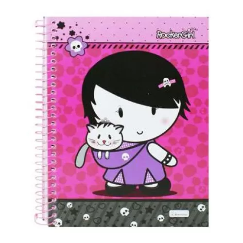 Caderno capa dura 12x1 240 folhas Rocker Girl Cadersil