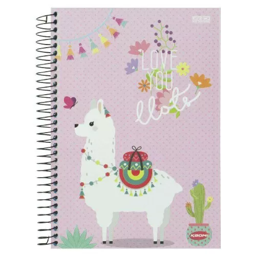 Caderno capa dura 20x1 400 folhas feminino sortido Kbom São Domingos