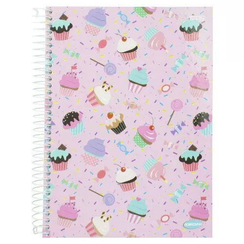 Caderno capa dura 20x1 400 folhas feminino sortido Kbom São Domingos