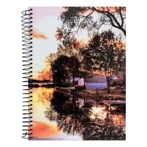 Caderno capa dura 15x1 300 folhas paisagens Pan Americana