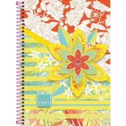 Caderno capa dura 20x1 400 folhas fashion print 3B