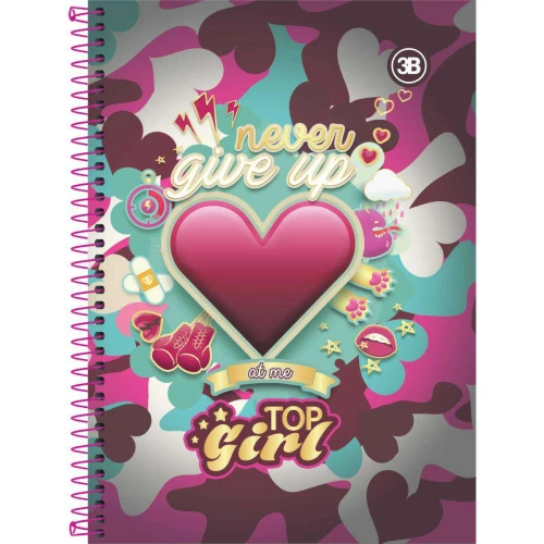 Caderno capa dura 20x1 400 folhas top girl 3B