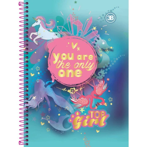 Caderno capa dura 20x1 400 folhas top girl 3B