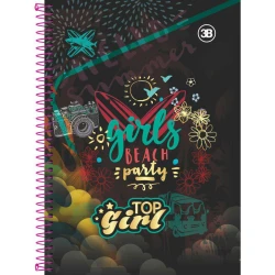 Caderno capa dura 20x1 400 folhas top girl 3B