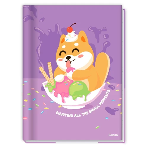 Caderno capa dura brochura com 80 folhas Lala Pets Credeal