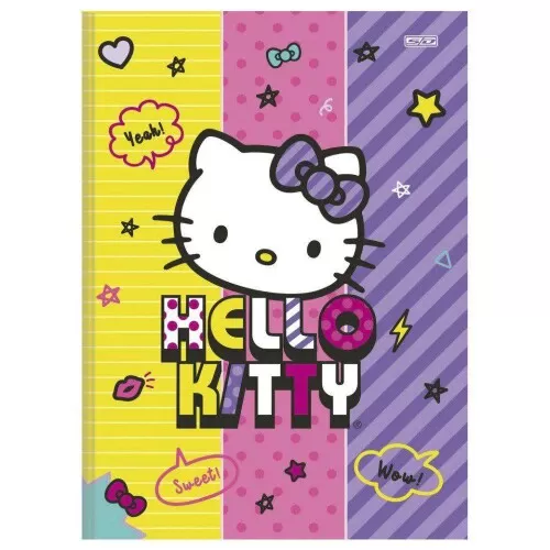 Caderno capa dura brochura pequeno 80 folhas Hello Kitty São Domingos