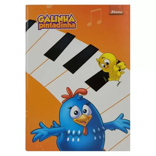 Caderno capa dura brochurão 96 folhas Galinha Pintadinha Foroni